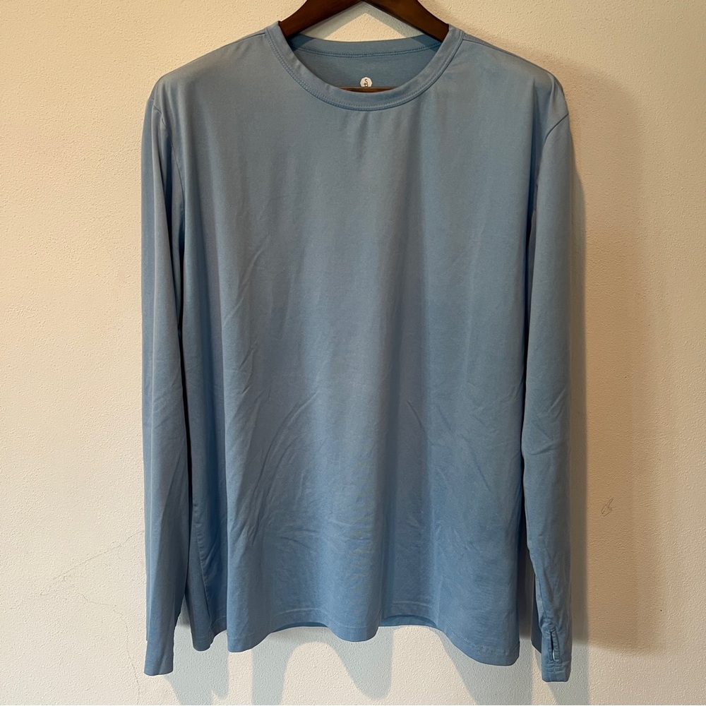 Solbari Men’s Sun Protective UPF50+ Blue Long Sleeve Activewear Shirt Size XXL - Picture 3 of 9